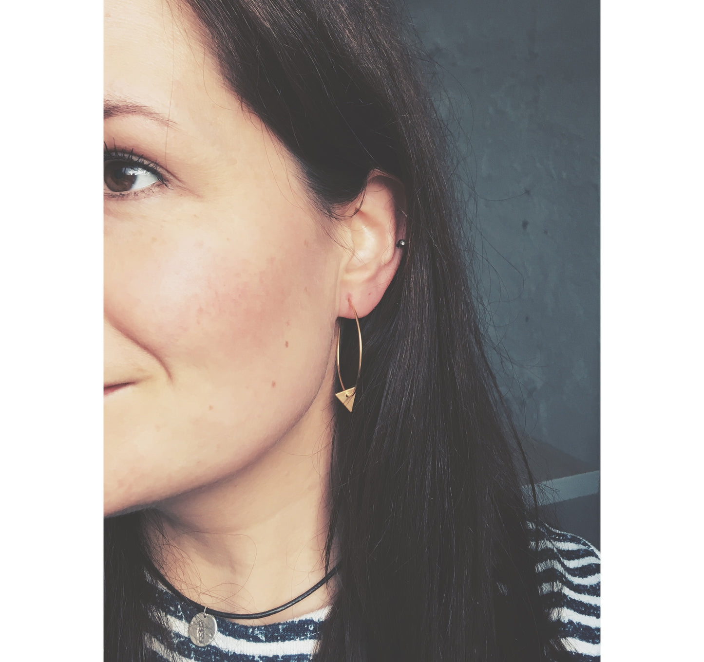 Gold triangle hoops, 3 sizes