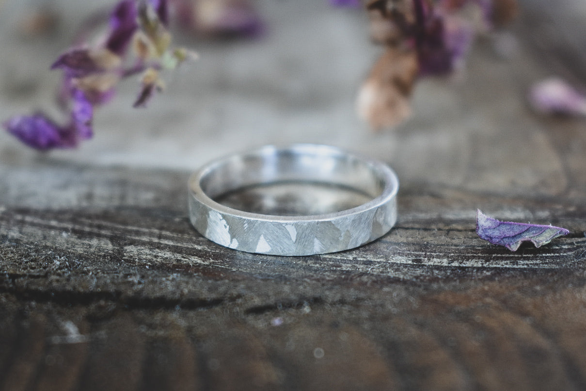 4mm Brushed Eco Silver Ring