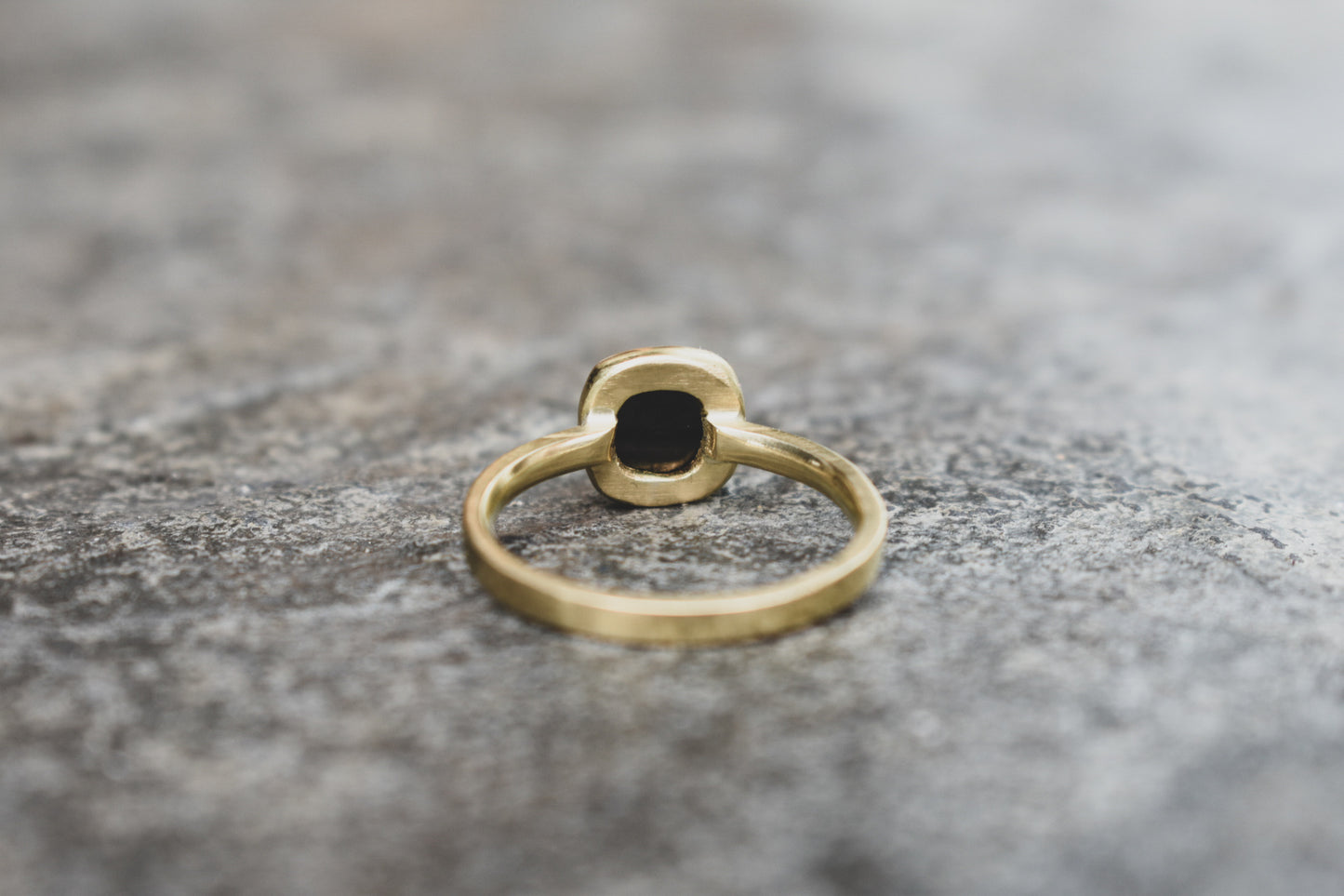 Black Cushion Diamond Ring