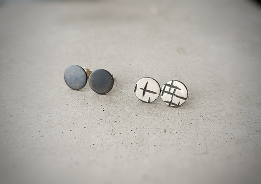 9mm & 8mm Silver Studs