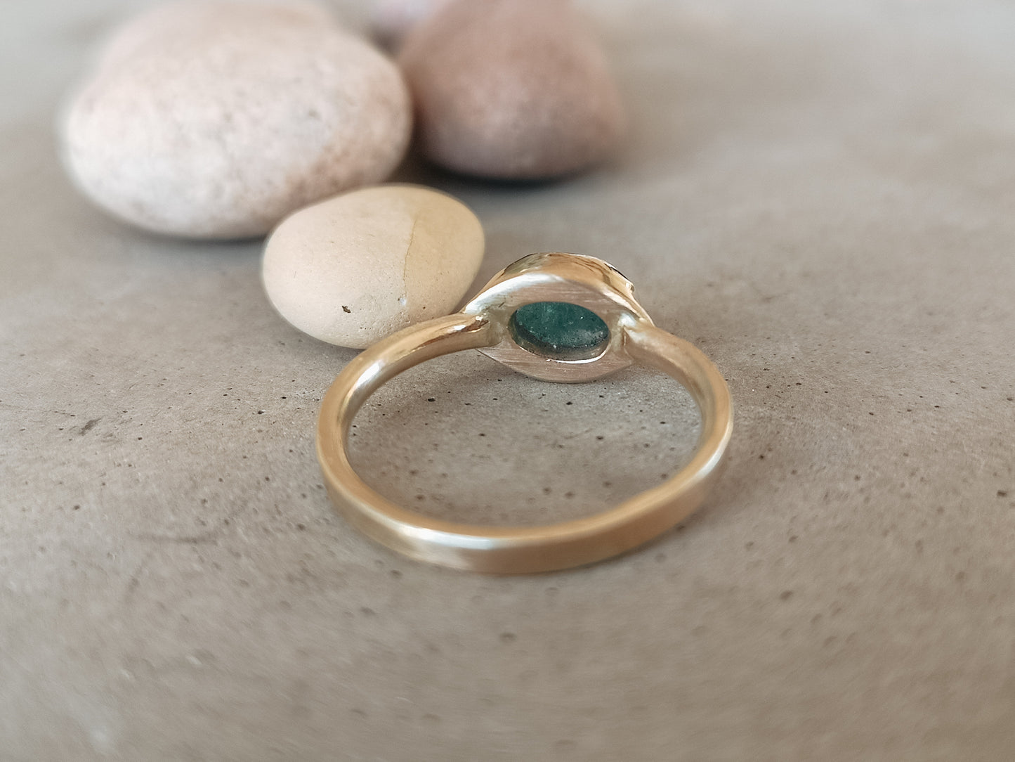 Indicolite Tourmaline & Gold Organic Ring