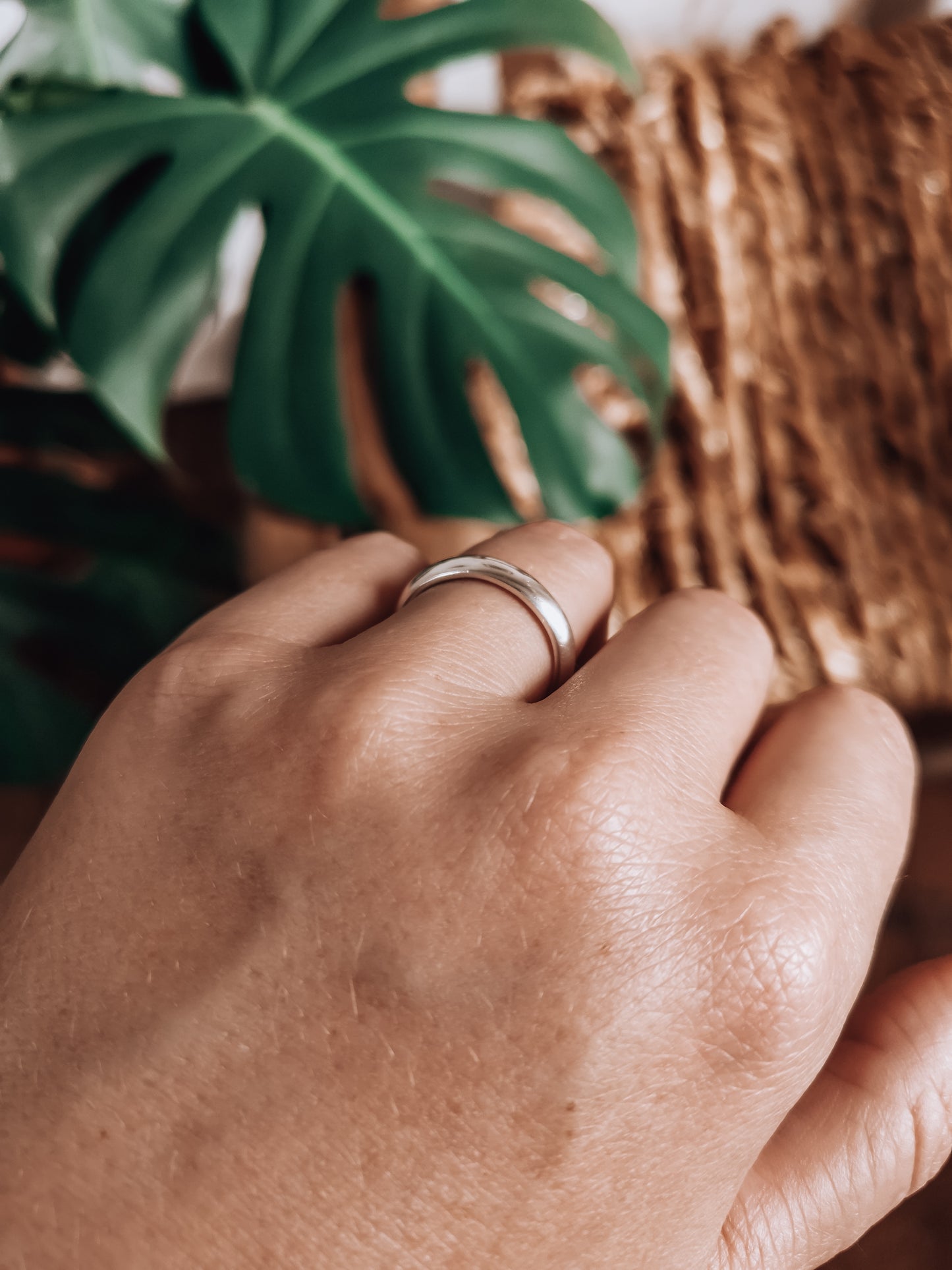 Chunky Silver D-shaped Ring