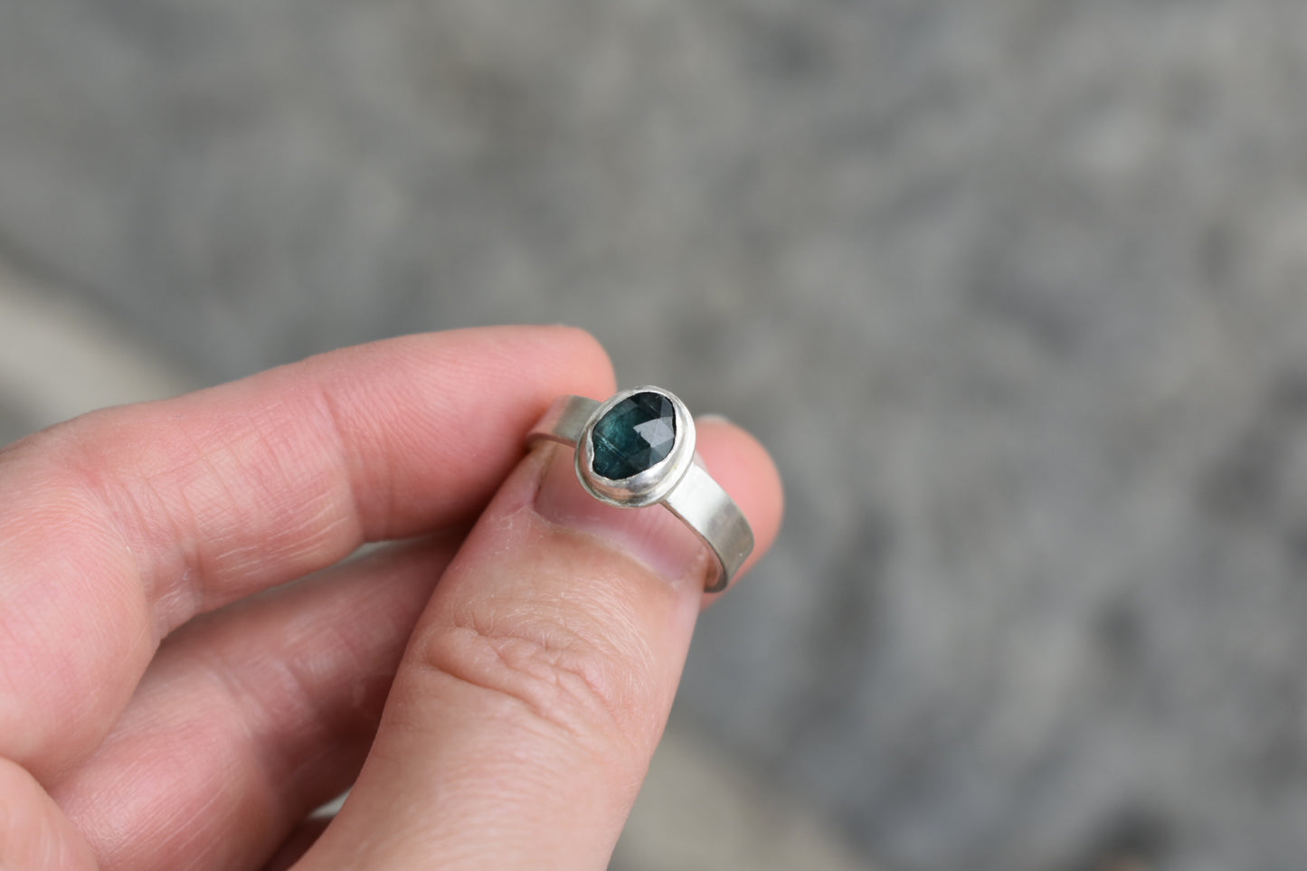 Kyanite Teal Rockpool Ring