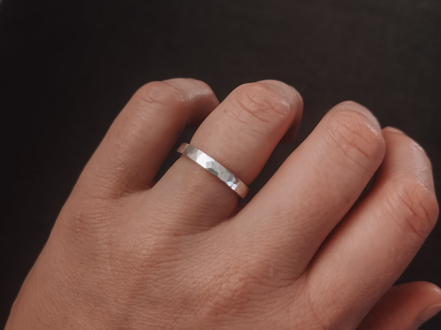 Hammered 3mm Industrial Ring