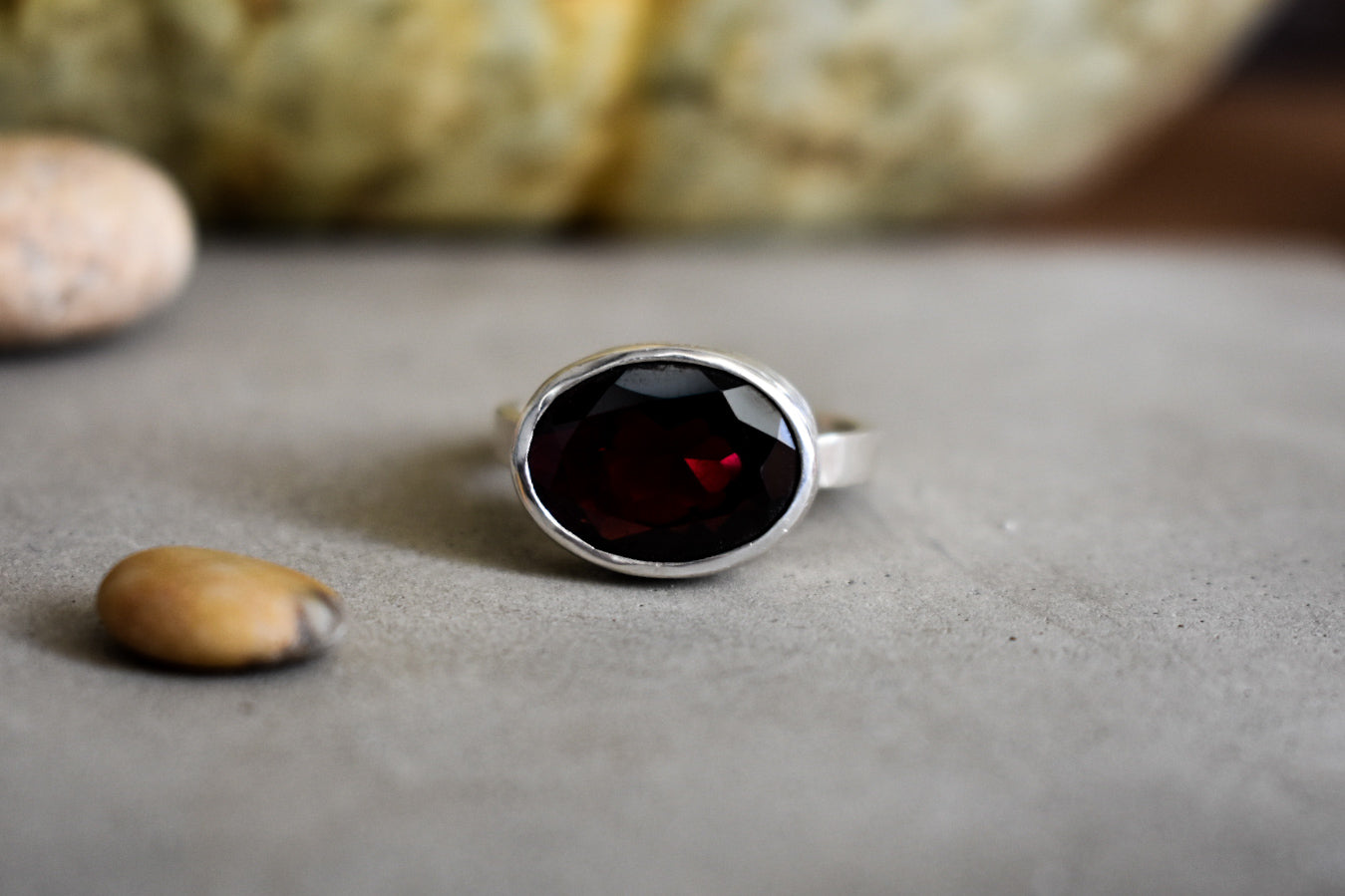 Hawthorn Berry Garnet Ring (large)