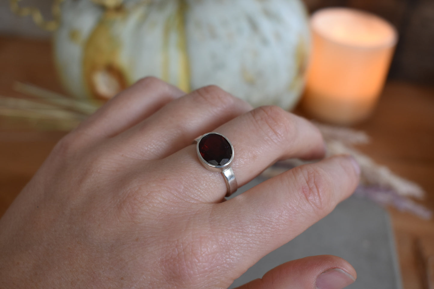 Hawthorn Berry Garnet Ring (small)