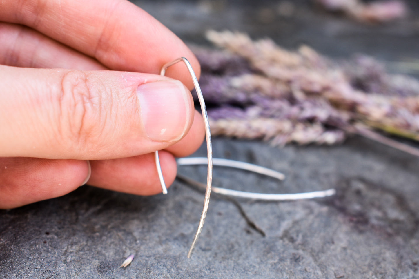 Hammered Half Hoops