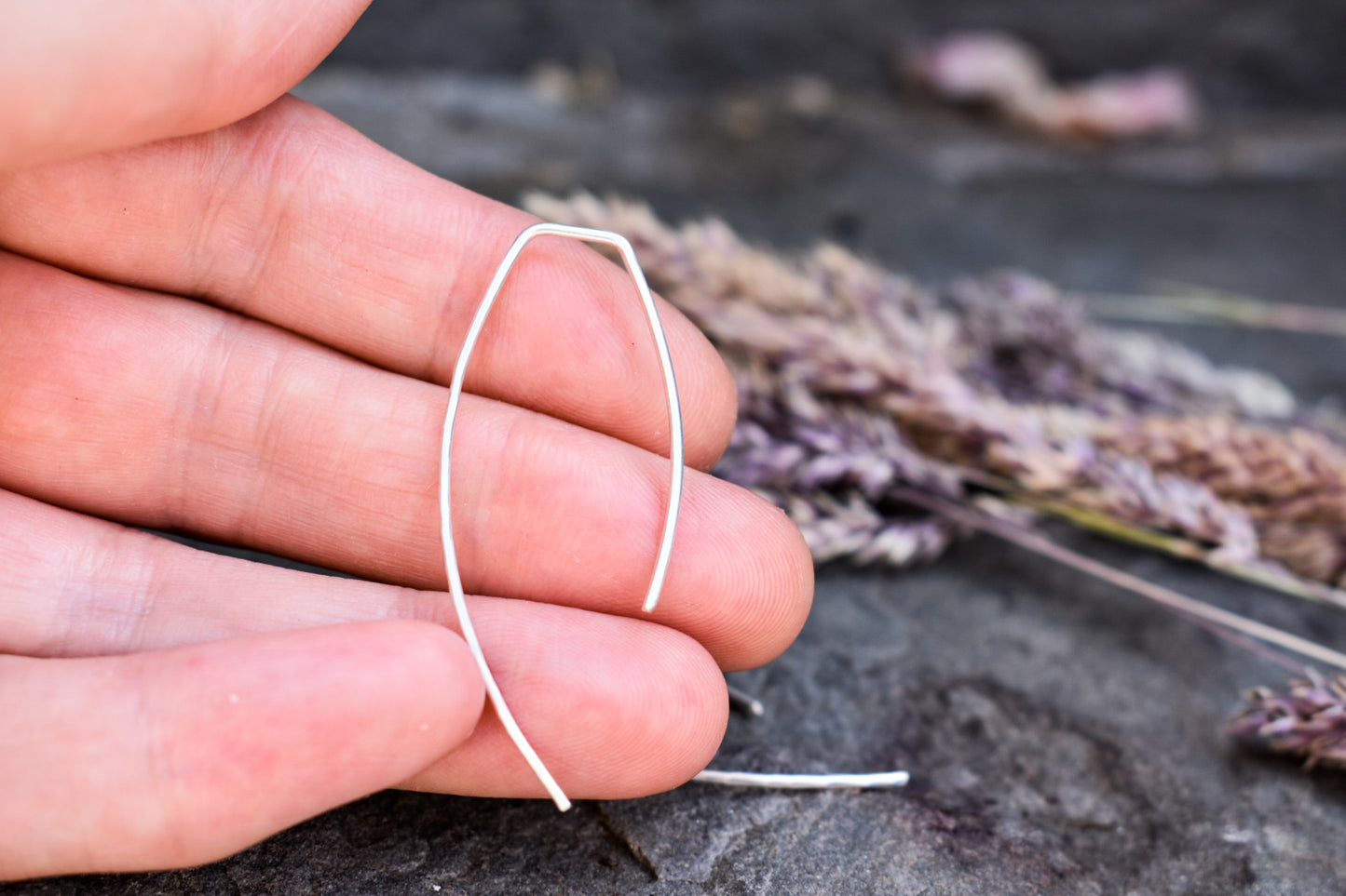 Hammered Half Hoops