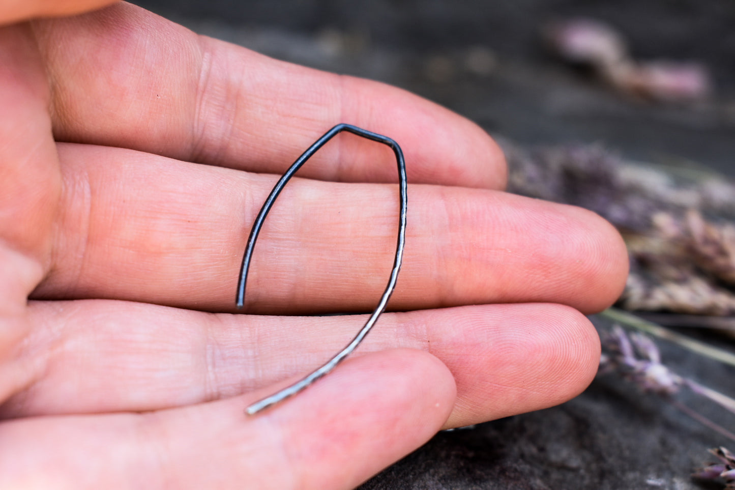 Hammered Half Hoops
