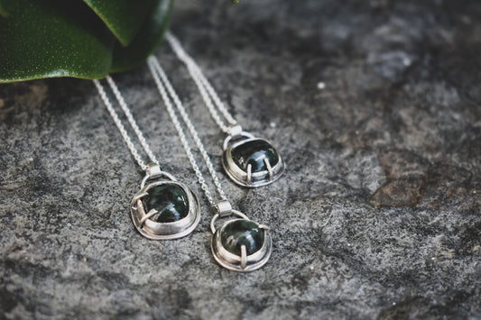 Deep Green Jade Pendants