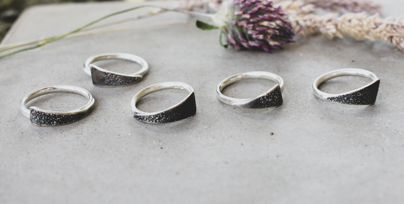 Textured Triangle Ring