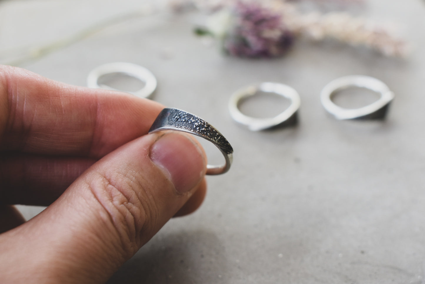 Textured Triangle Ring