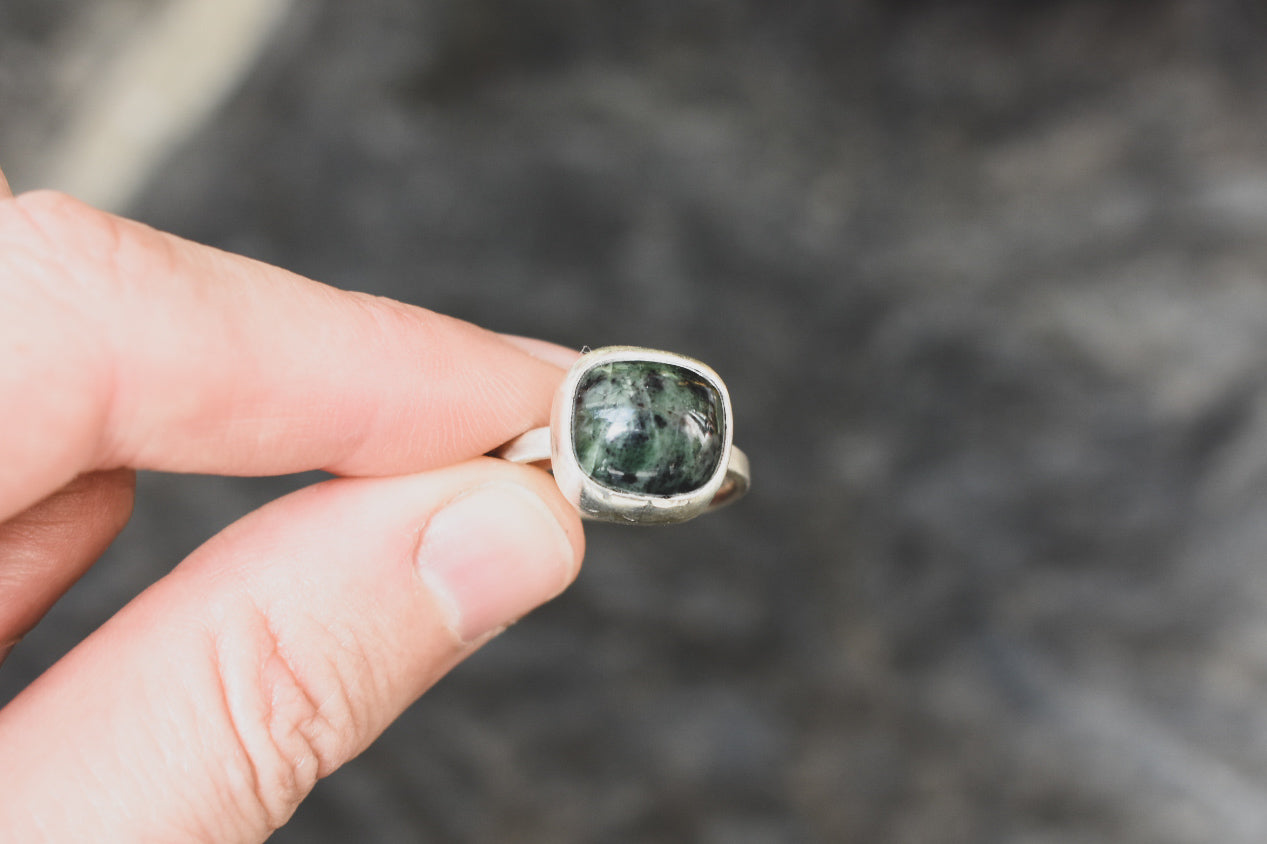 Dark green Jade Rings