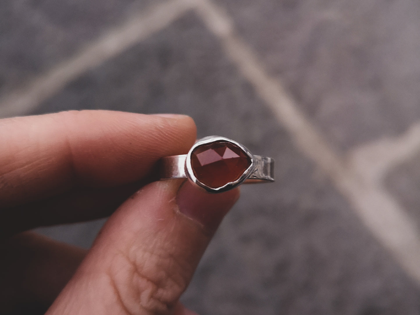 "Autumn Leaves" Silver & Garnet Rings