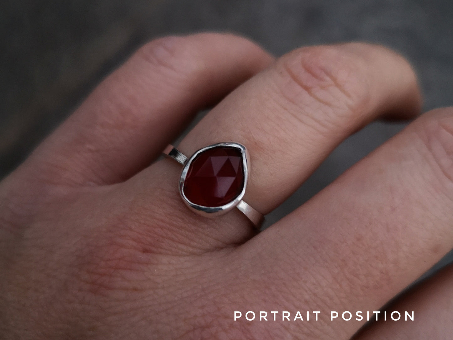 "Autumn Leaves" Silver & Garnet Rings