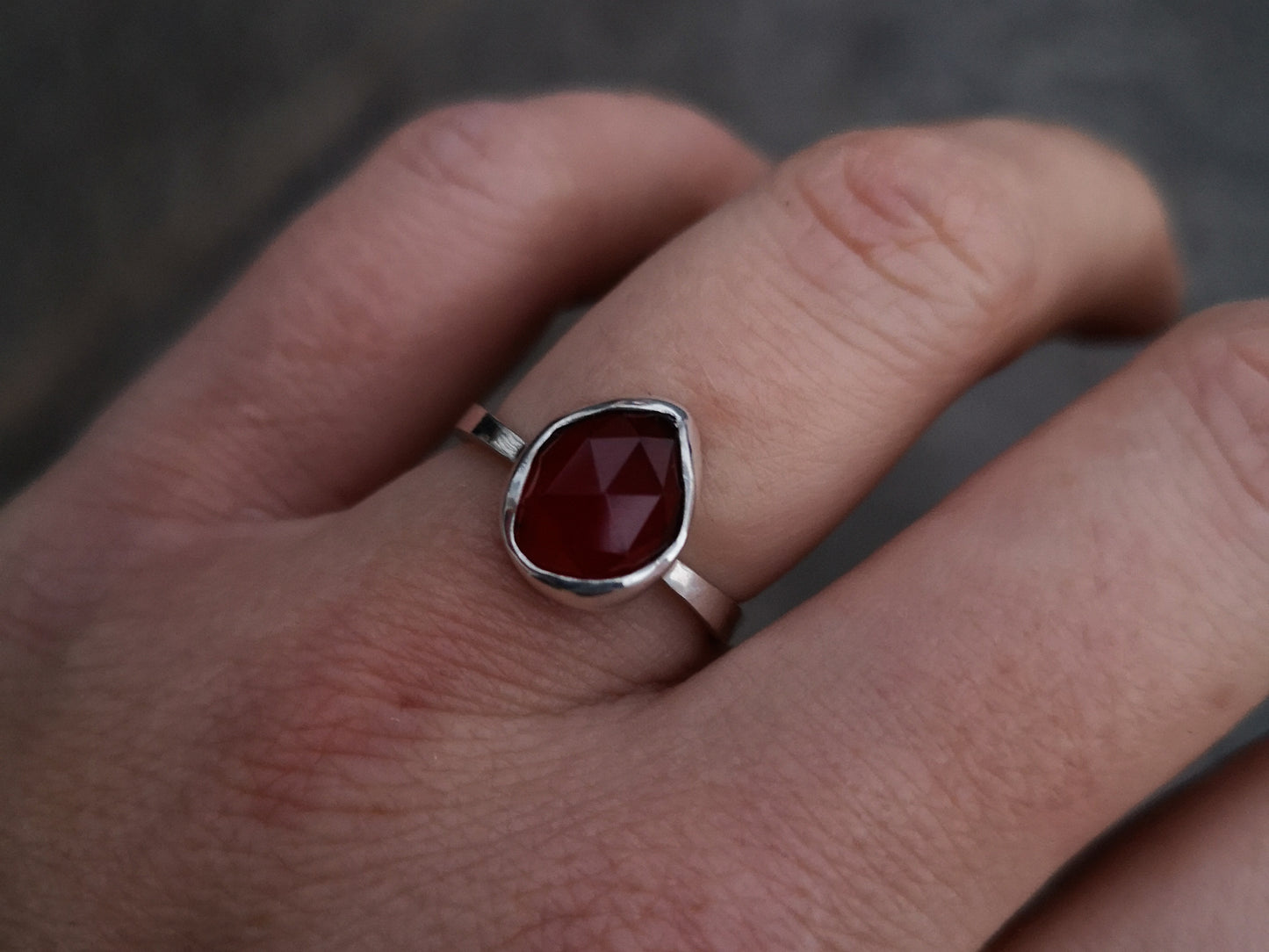 "Autumn Leaves" Silver & Garnet Rings