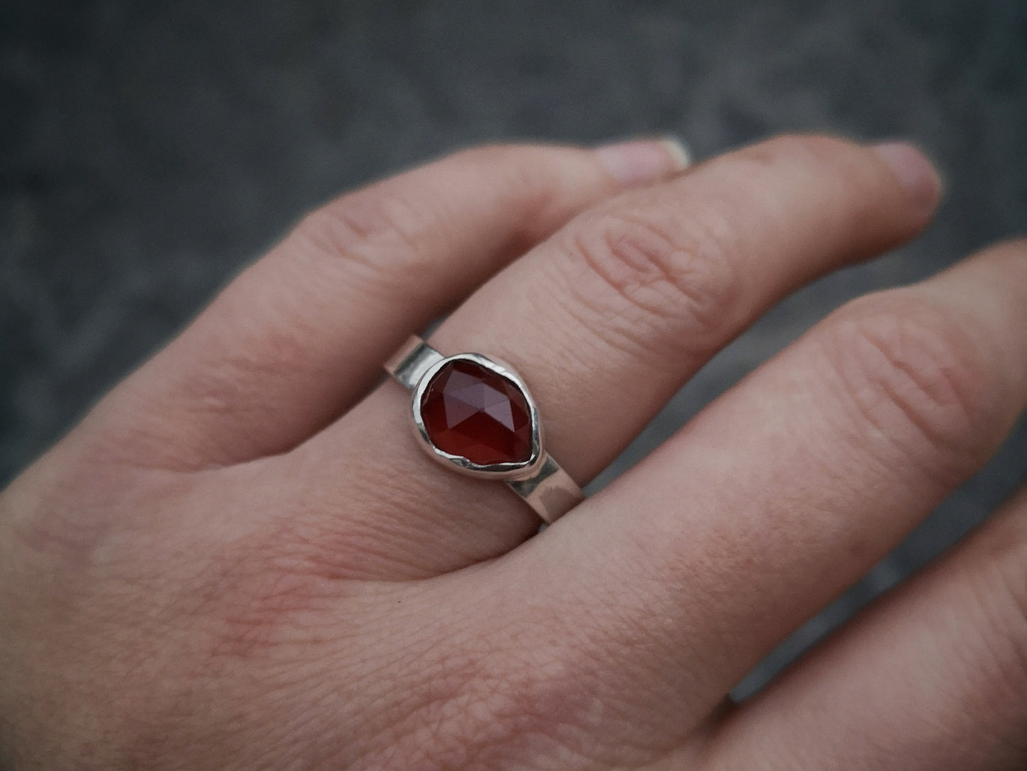 "Autumn Leaves" Silver & Garnet Rings
