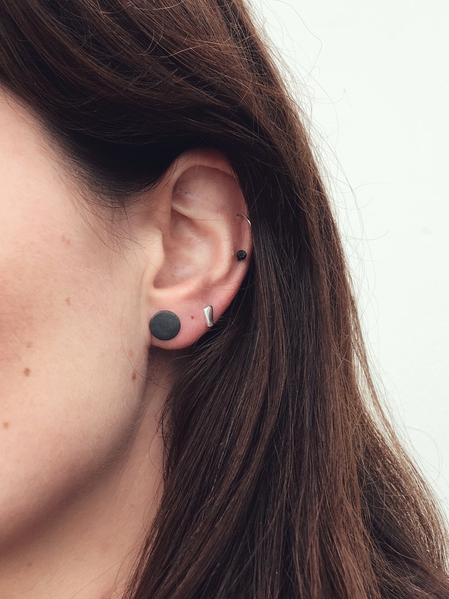 Frosted Stud Earrings in Silver