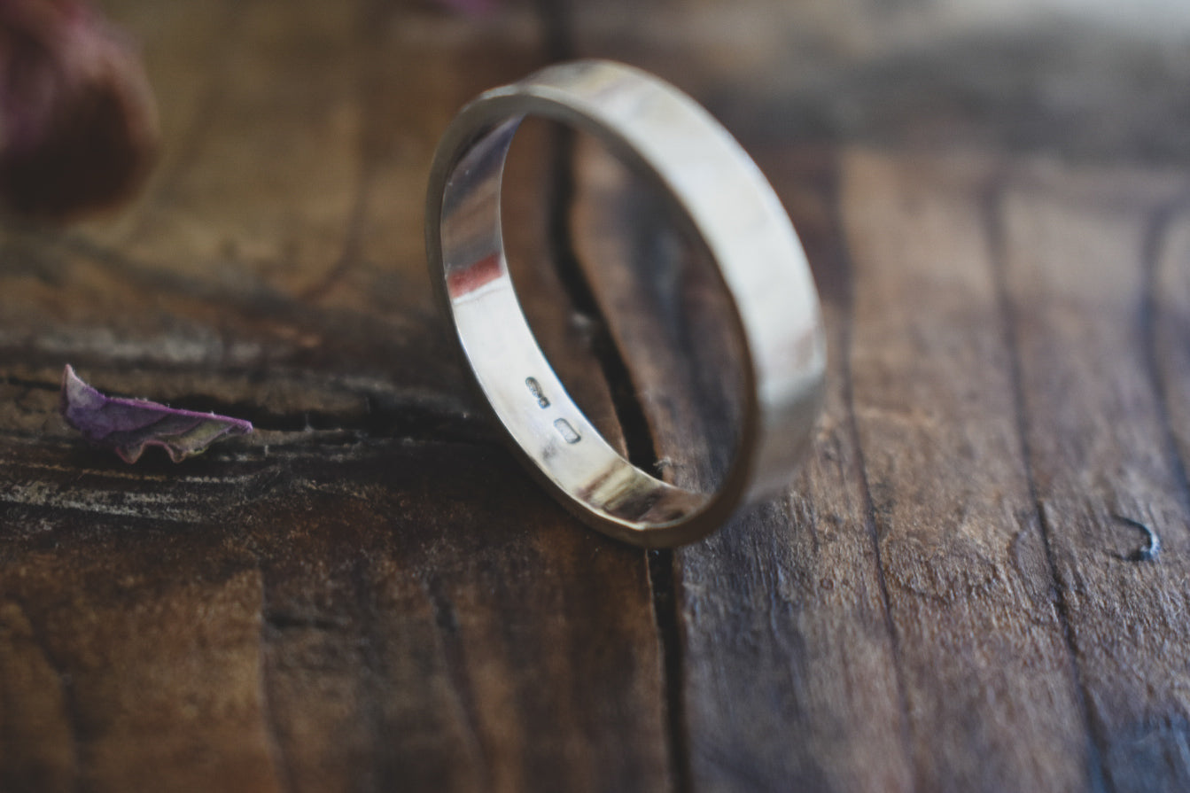 4mm Brushed Eco Silver Ring