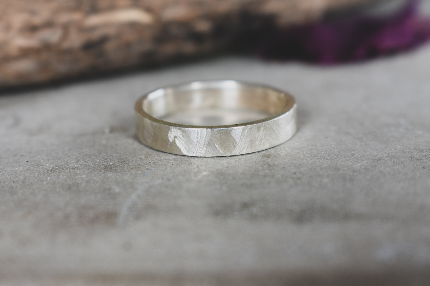 4mm Brushed Eco Silver Ring