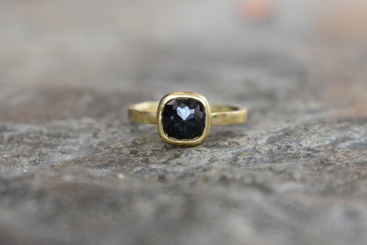 Black Cushion Diamond Ring