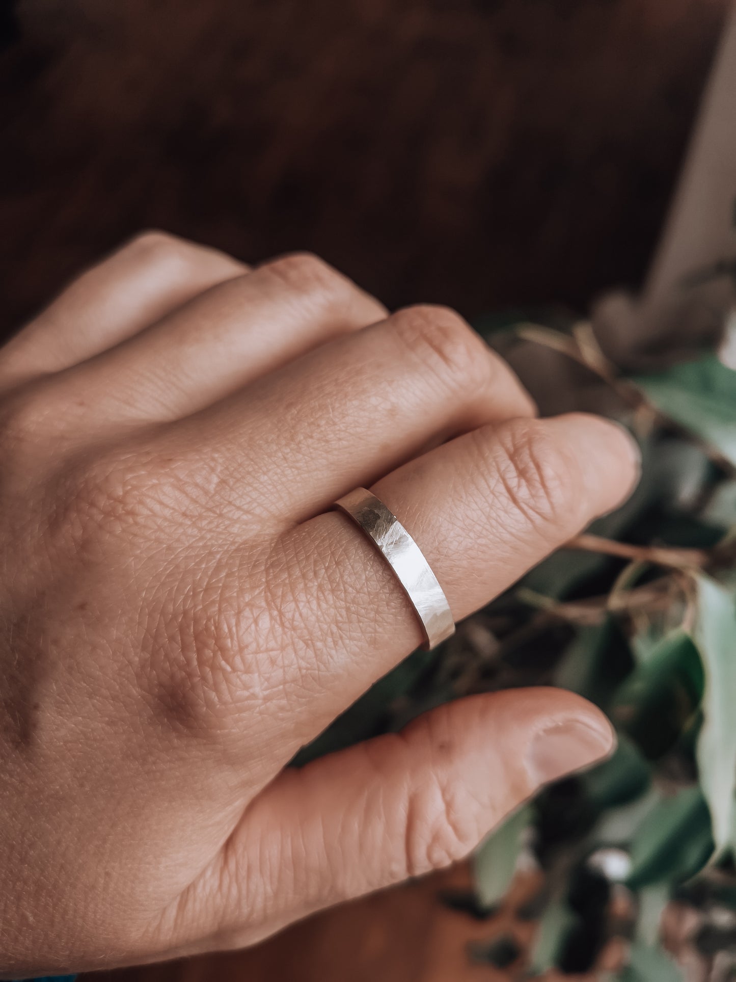 4mm Brushed Eco Silver Ring