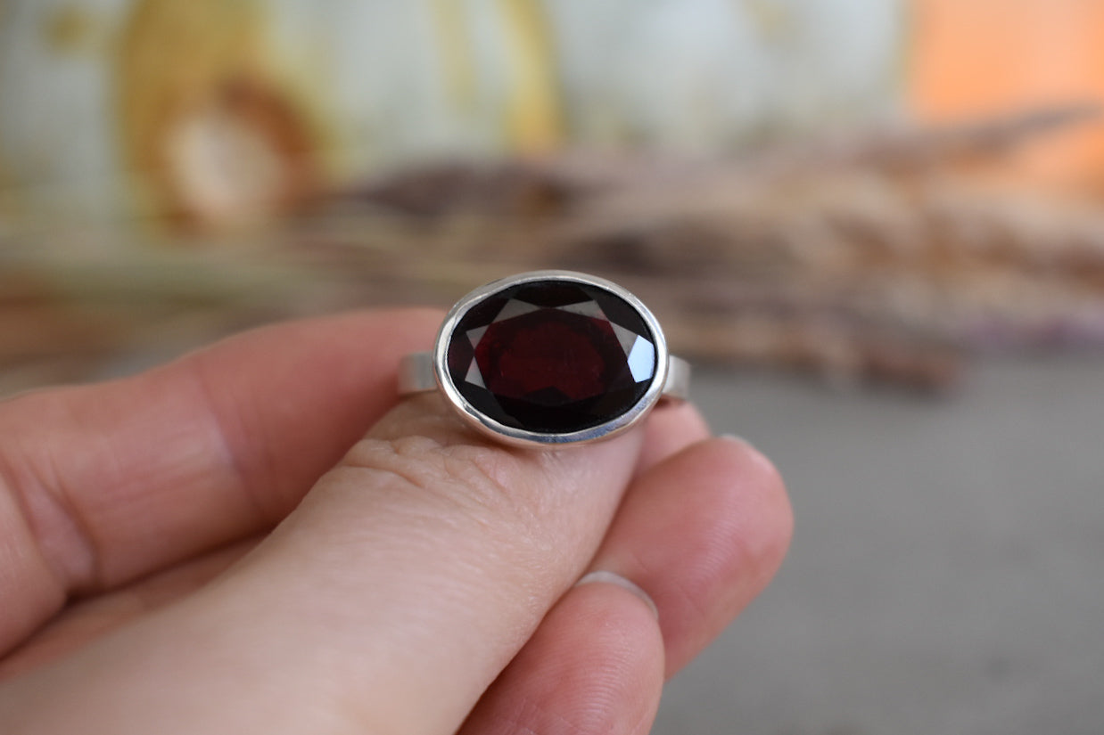 Hawthorn Berry Garnet Ring (large)