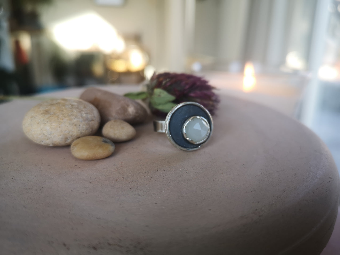Moonstone Moon Ring #1