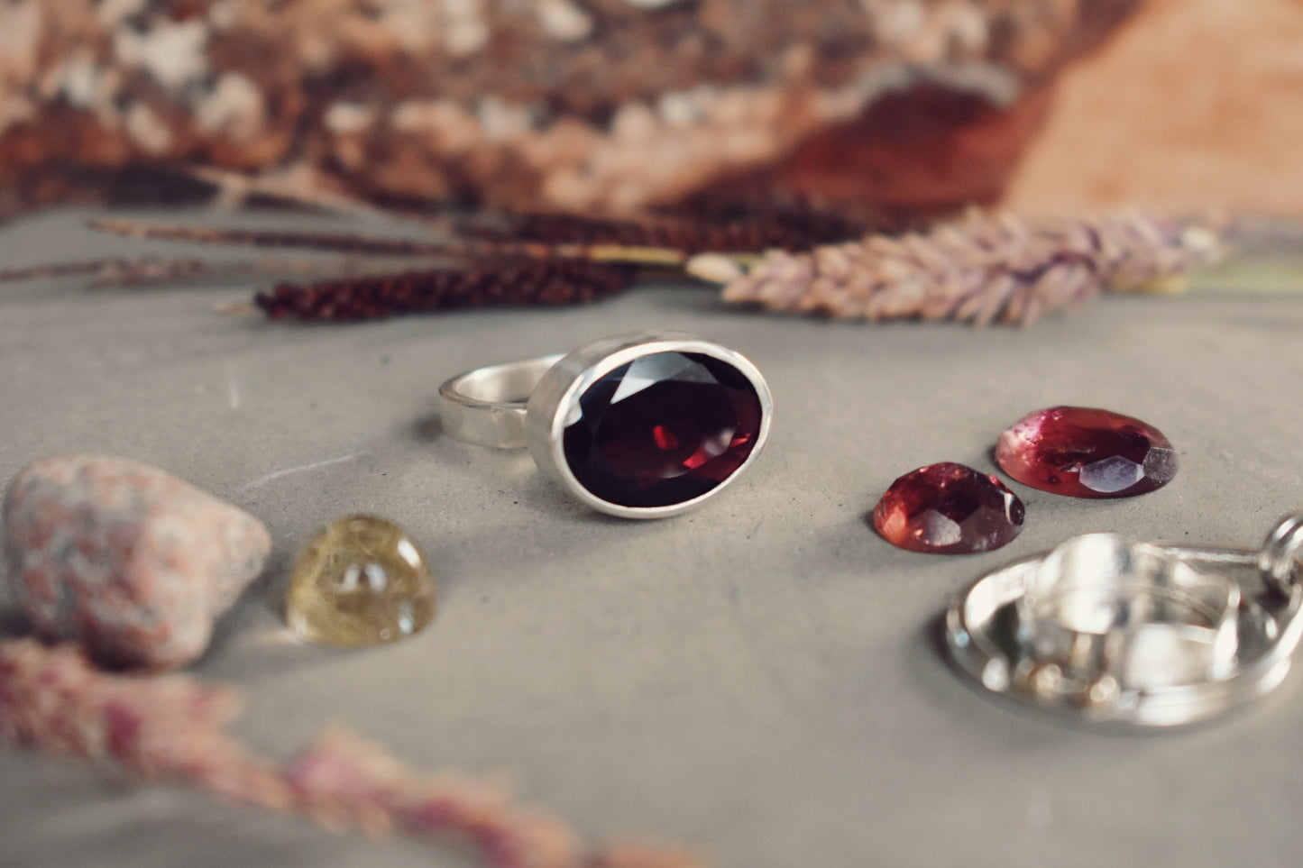 Hawthorn Berry Garnet Ring (large)