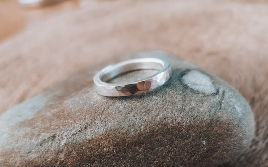 Hammered 3mm Industrial Ring