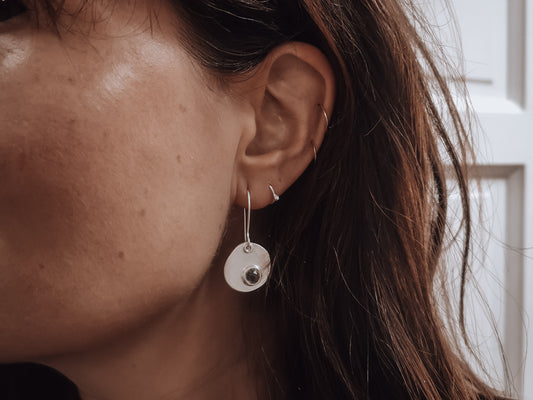 Asymmetric Drop Earrings Prehnite