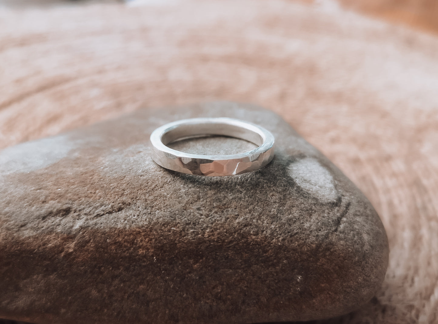Hammered 3mm Industrial Ring