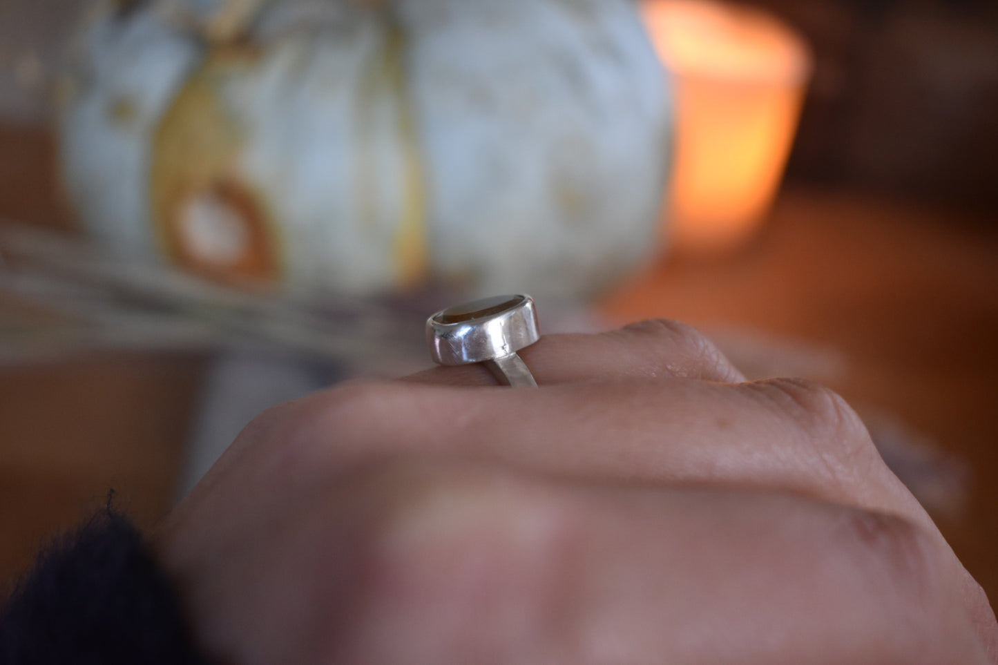 Golden Leaves Quartz Ring