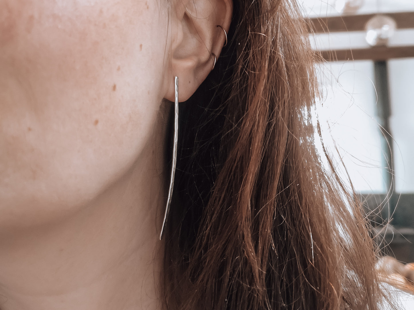 Hammered Hang Earrings