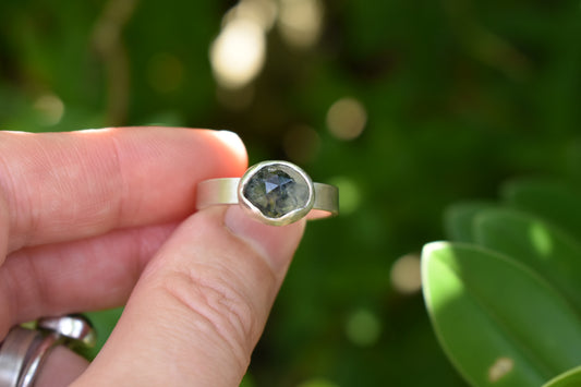 Organic Tourmalated Prehnite Ring
