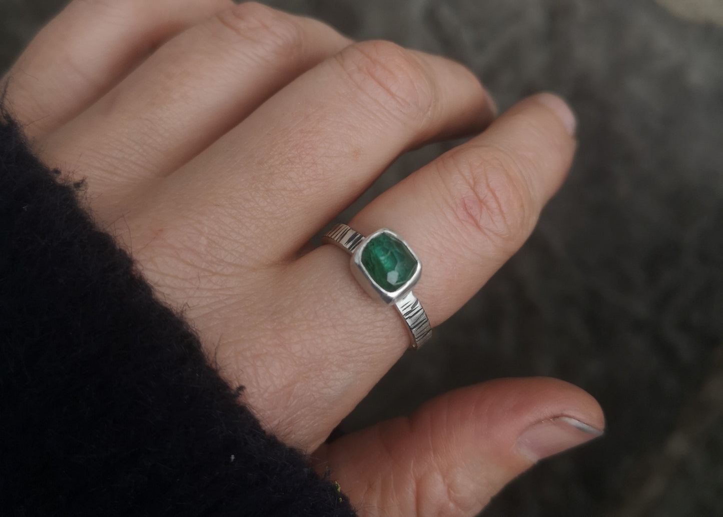 Bright Teal Asymmetrical Tourmaline Ring