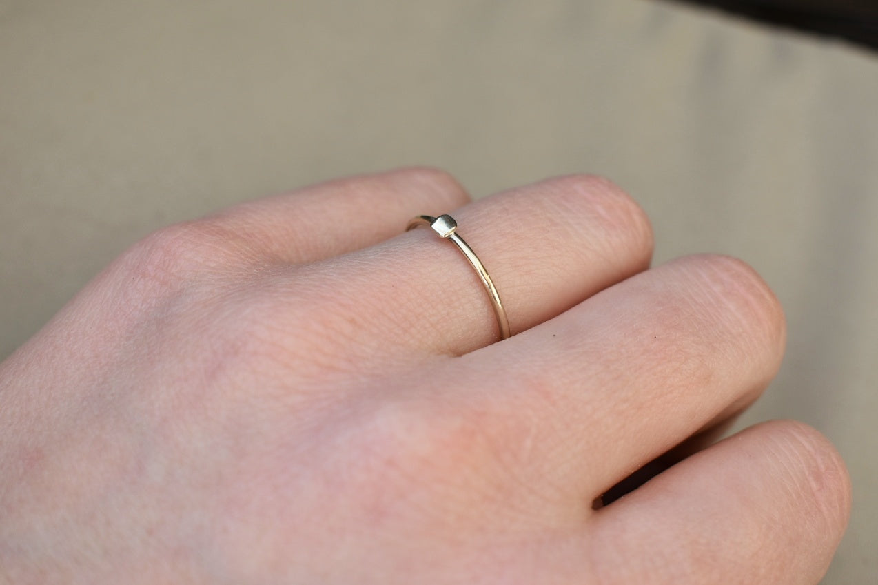 delicate simple gold ring, alternative engagement promise ring