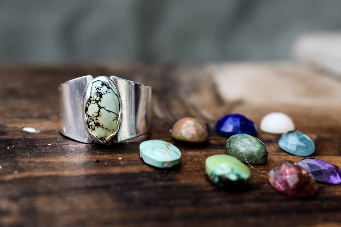 Warrior Wave Ring; Choose your Favourite Gemstone