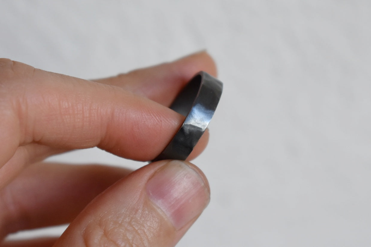 Textured brushed eco silver 5mm ring