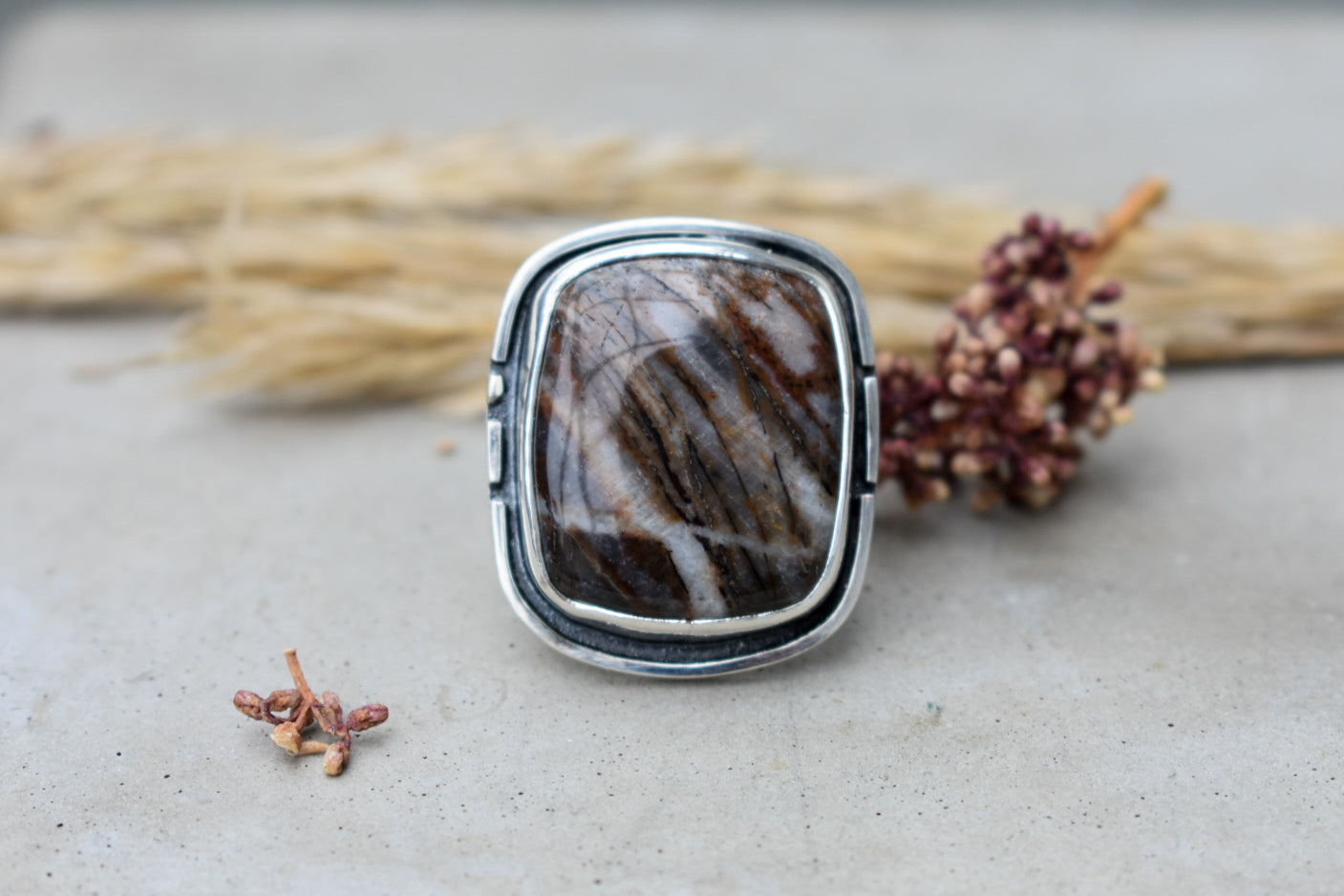 Picasso Jasper Rectangle Statement Ring