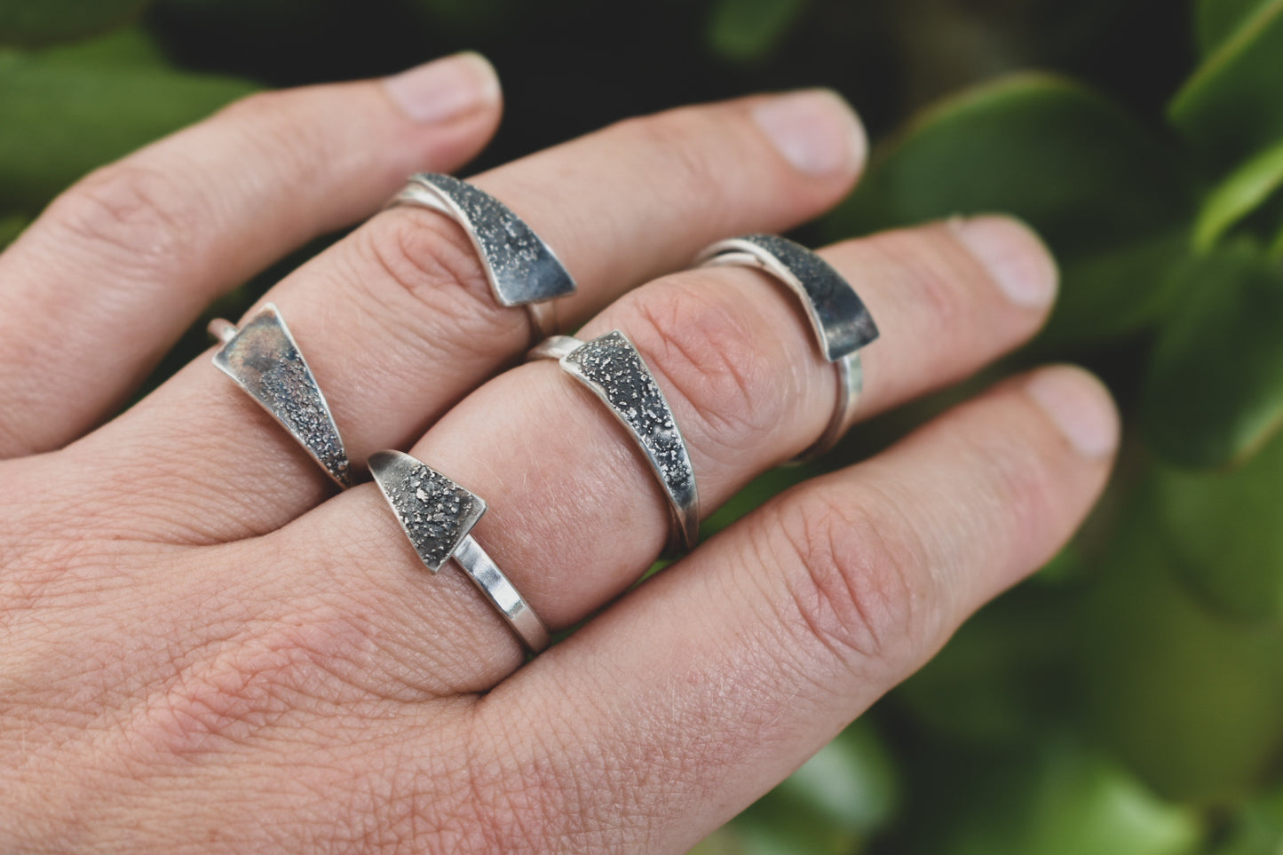 Textured Triangle Ring
