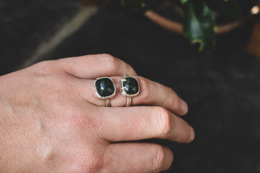 Dark green Jade Rings