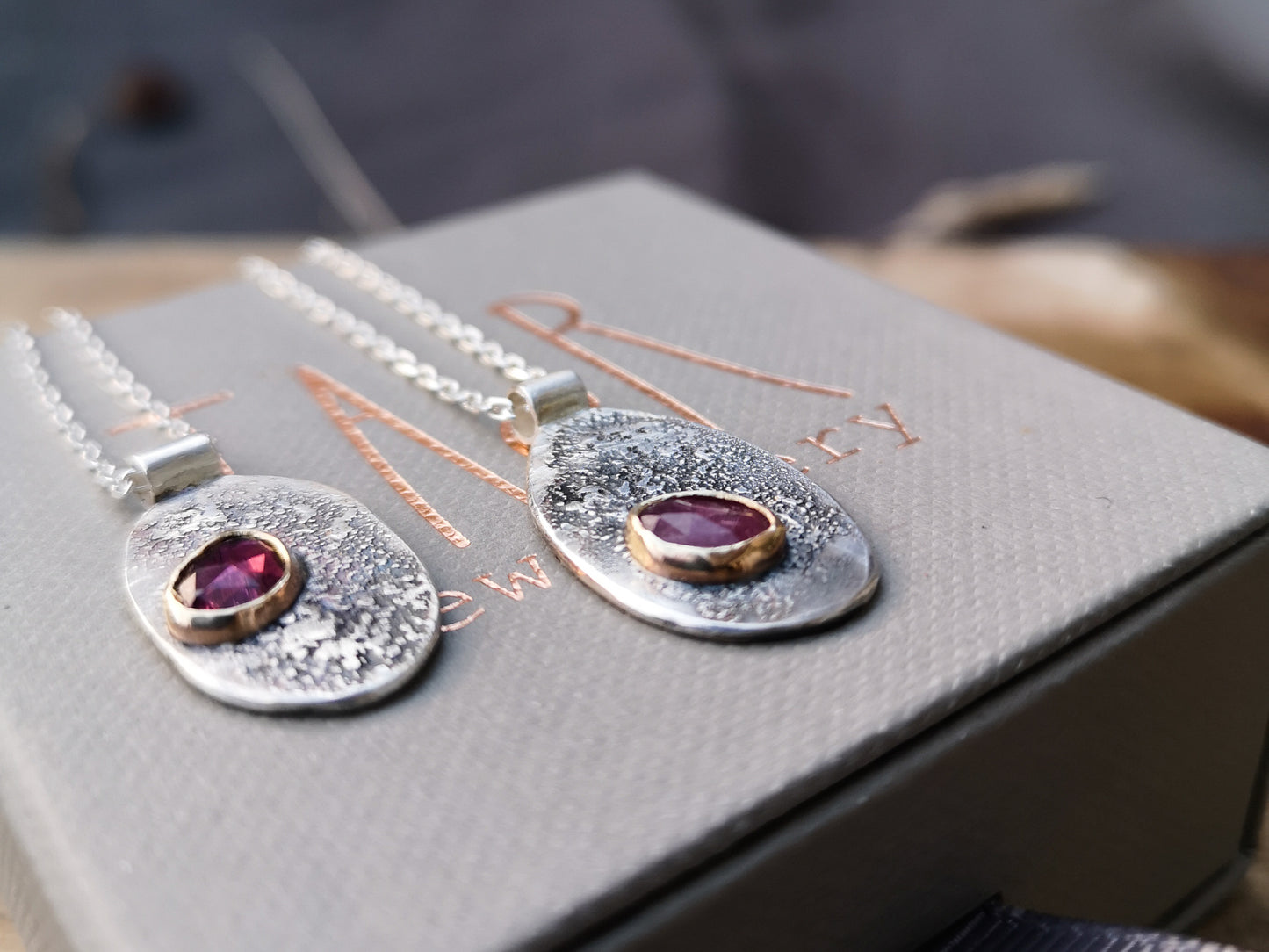 Pink on the Rocks, Tourmaline Pendants