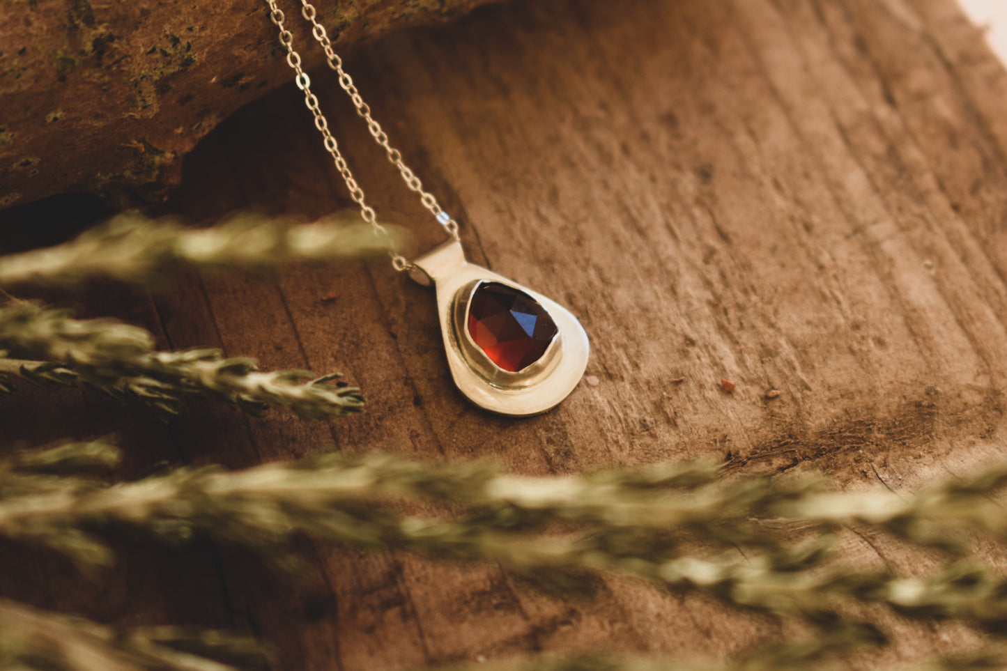 "Autumn Leaves" Garnet Necklace