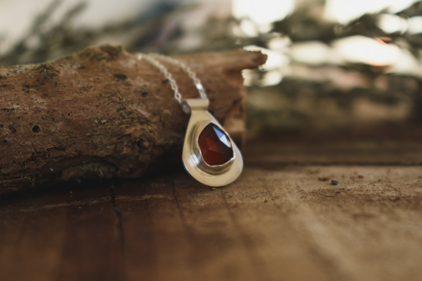 "Autumn Leaves" Garnet Necklace