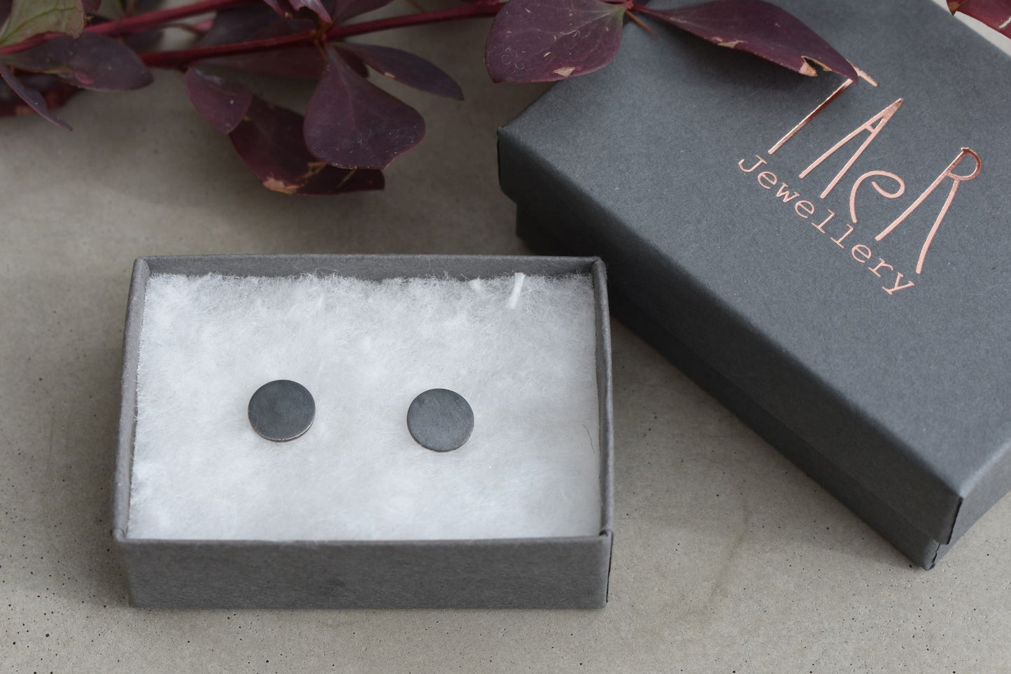 Frosted Stud Earrings in Black