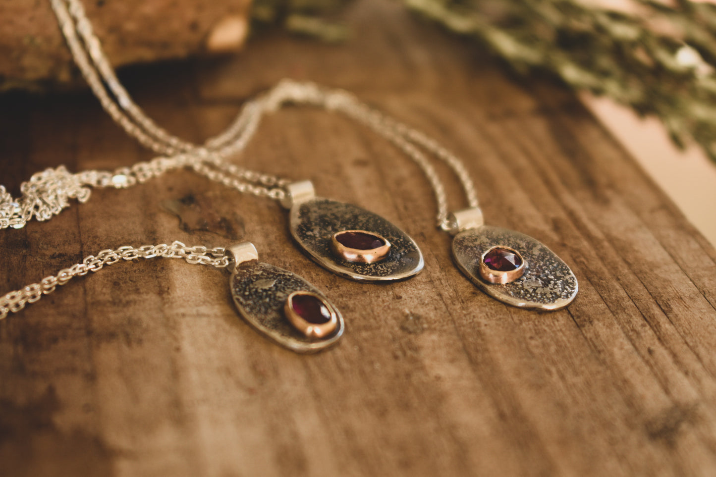 Pink on the Rocks, Tourmaline Pendants